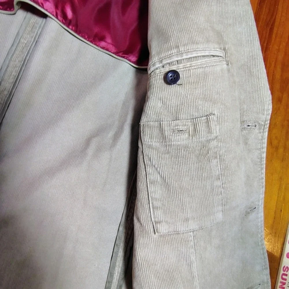 St Johns‎ Bay Mens M Corduroy Blazer Tan Cotton Dark Academia Preppy Sport Coat